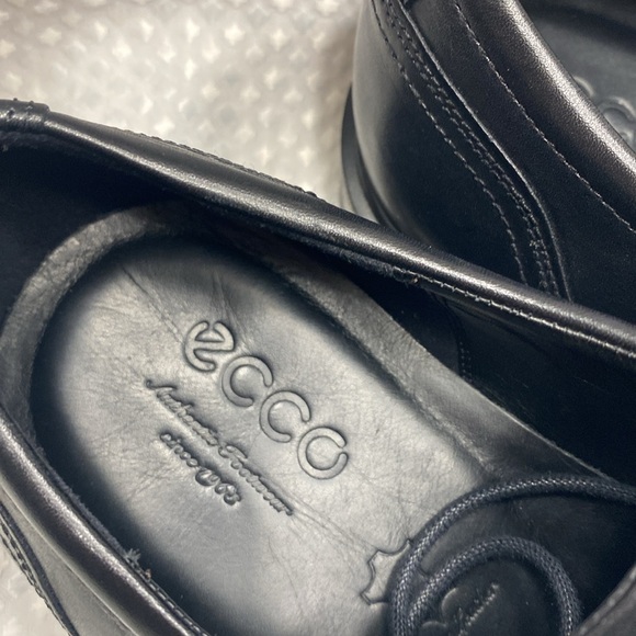 ECCO Men's Helsinki 2 Plain Toe Lace Up Oxfords Shoes Size 47 black EC - Picture 2 of 9